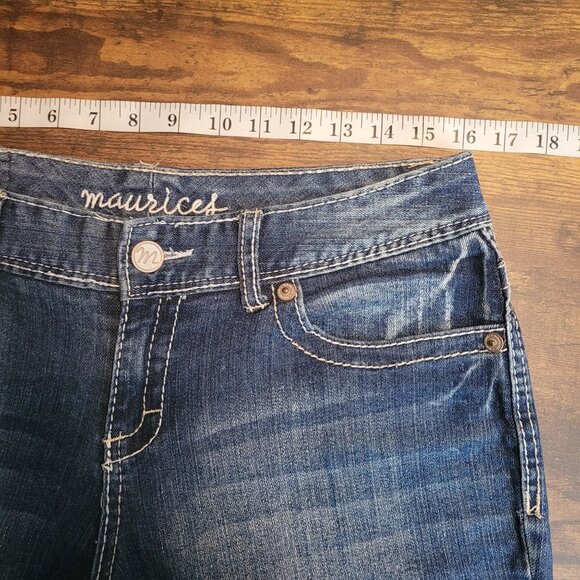 Maurices Jeans 10 R Curvy Bootcut M Pocket Mid Rise Medium Light Wash Stretch - Picture 5 of 10